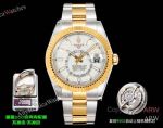 AR+ Factory Weighted Version Rolex SKY-DWELLER White Face 904L 2-Tone Gold Watch 42mm